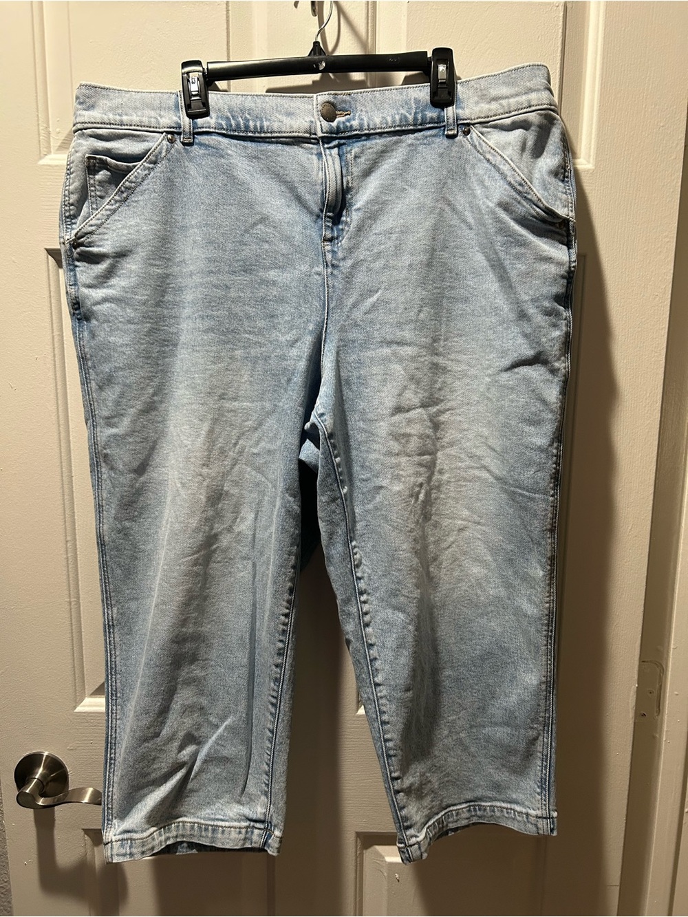 Lane Bryant Light Blue Elastic Back Waist Boyfriend Capri Denim Jeans Size 20